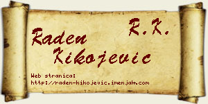 Raden Kikojević vizit kartica
